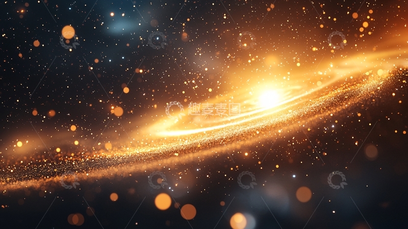 高清大图下载【趣麦麦图】金色星河宇宙背景图