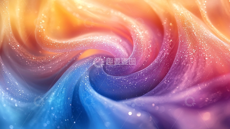 高清大图下载【趣麦麦图】梦幻色彩漩涡背景图