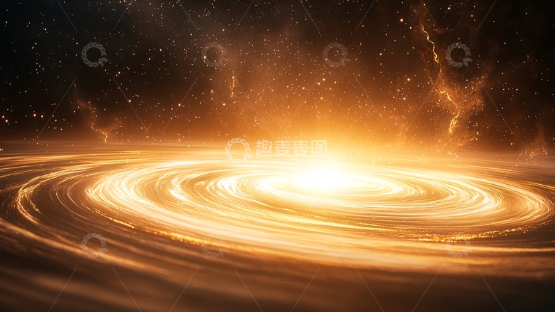 高清大图下载【趣麦麦图】金色螺旋星系背景