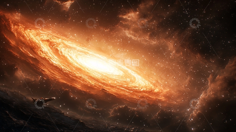 高清大图下载【趣麦麦图】银河系中的宇宙飞船