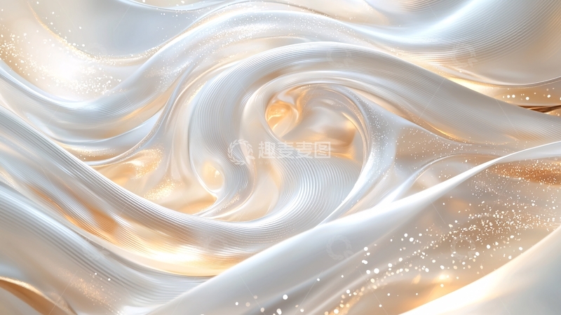 高清大图下载【趣麦麦图】金色丝滑流动抽象背景