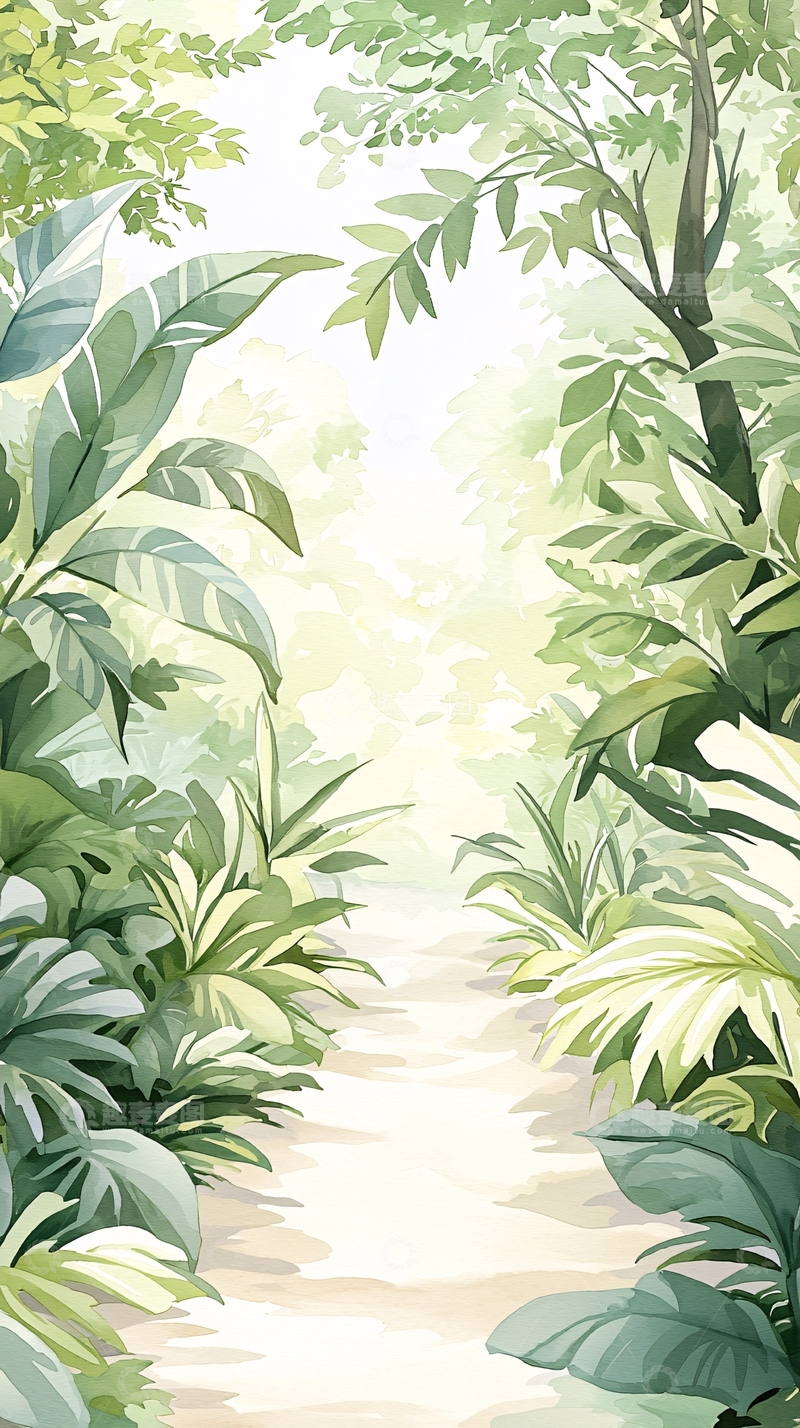 高清大图下载【趣麦麦图】热带雨林小径自然风景