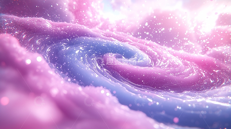 高清大图下载【趣麦麦图】梦幻紫色液体漩涡背景
