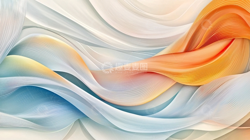 高清大图下载【趣麦麦图】抽象线条流动背景