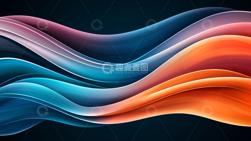 高清大图下载【趣麦麦图】抽象波浪线条背景素材