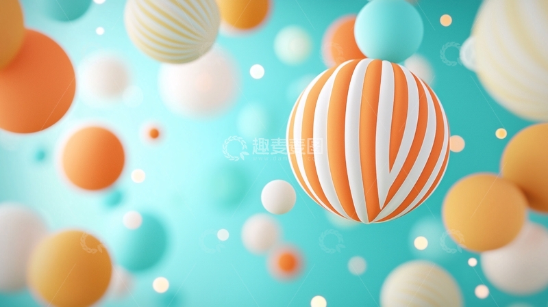 高清大图下载【趣麦麦图】彩色条纹球体背景素材