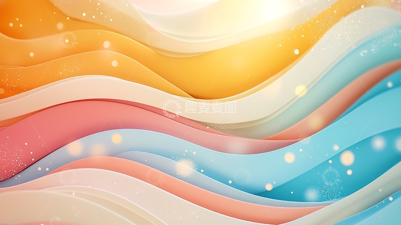 高清大图下载【趣麦麦图】梦幻波浪抽象背景素材