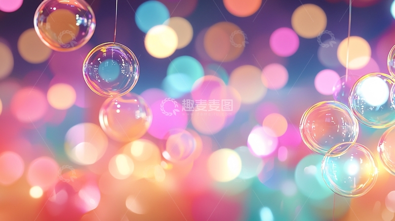 高清大图下载【趣麦麦图】梦幻泡泡背景素材