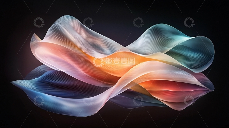 高清大图下载【趣麦麦图】抽象波浪线条艺术背景