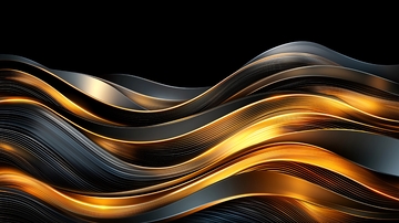 金色波浪线条抽象艺术背景