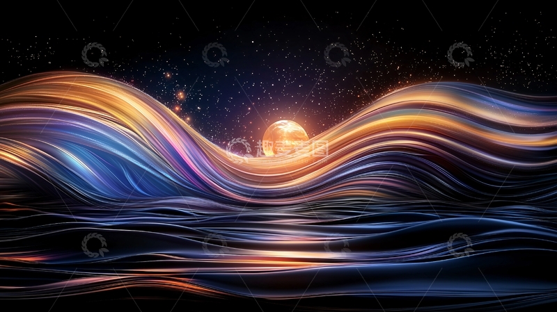 高清大图下载【趣麦麦图】宇宙波浪星空背景