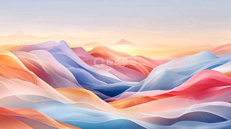 高清大图下载【趣麦麦图】梦幻色彩山脉风景图