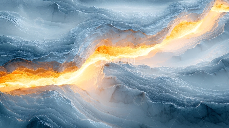 高清大图下载【趣麦麦图】冰川上的日落