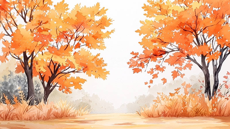 高清大图下载【趣麦麦图】秋日森林风景画