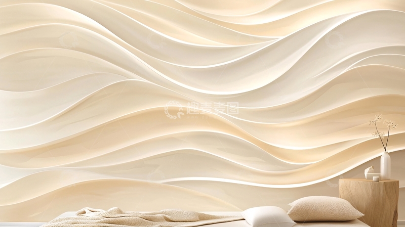 高清大图下载【趣麦麦图】现代简约波浪形墙面装饰设计