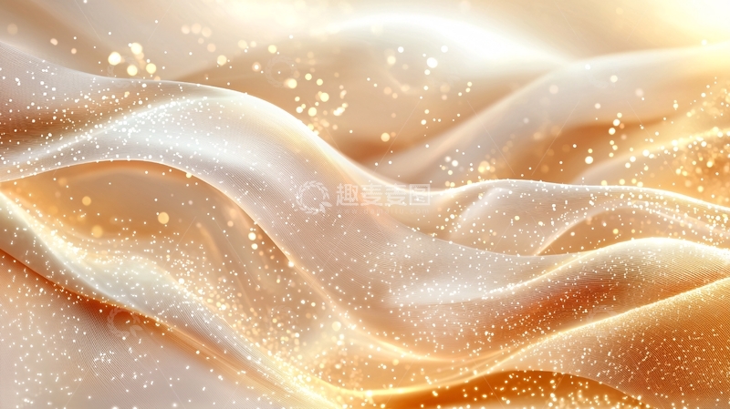 高清大图下载【趣麦麦图】金色波浪光点抽象背景