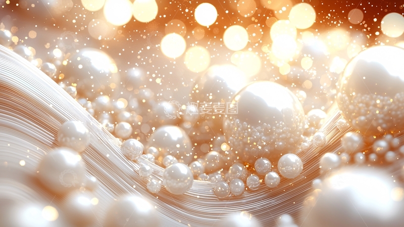 金色珍珠闪耀背景素材