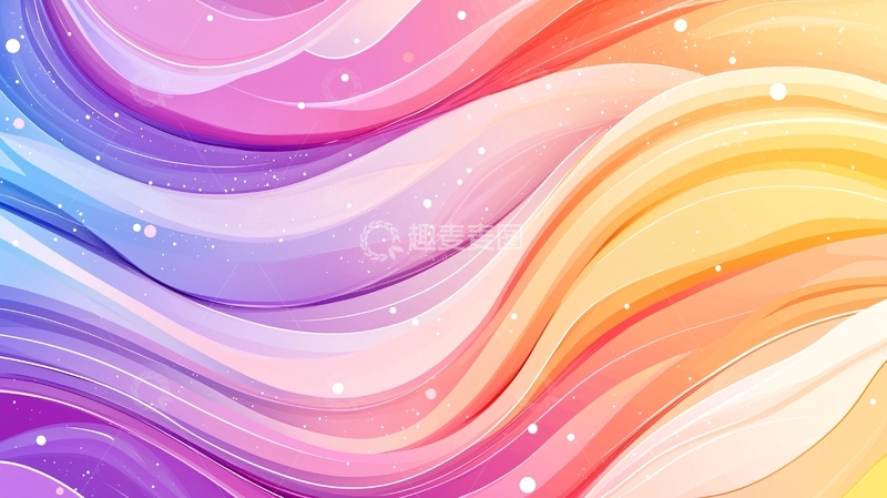 高清大图下载【趣麦麦图】彩虹渐变波浪抽象背景