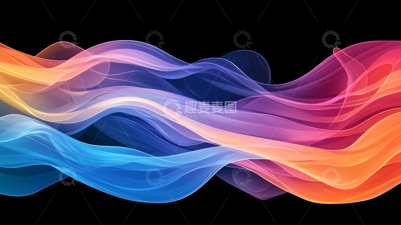 高清大图下载【趣麦麦图】色彩流动抽象波浪背景