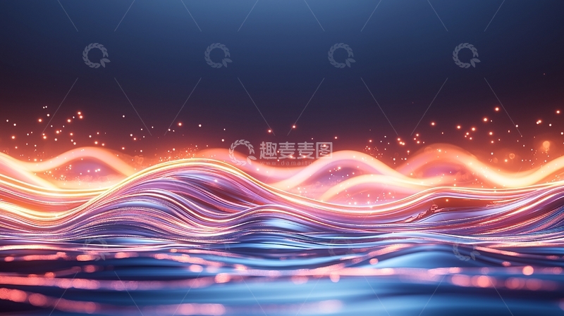 高清大图下载【趣麦麦图】光波流动夜景背景