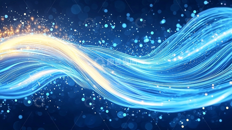 高清大图下载【趣麦麦图】蓝色光带动态背景素材