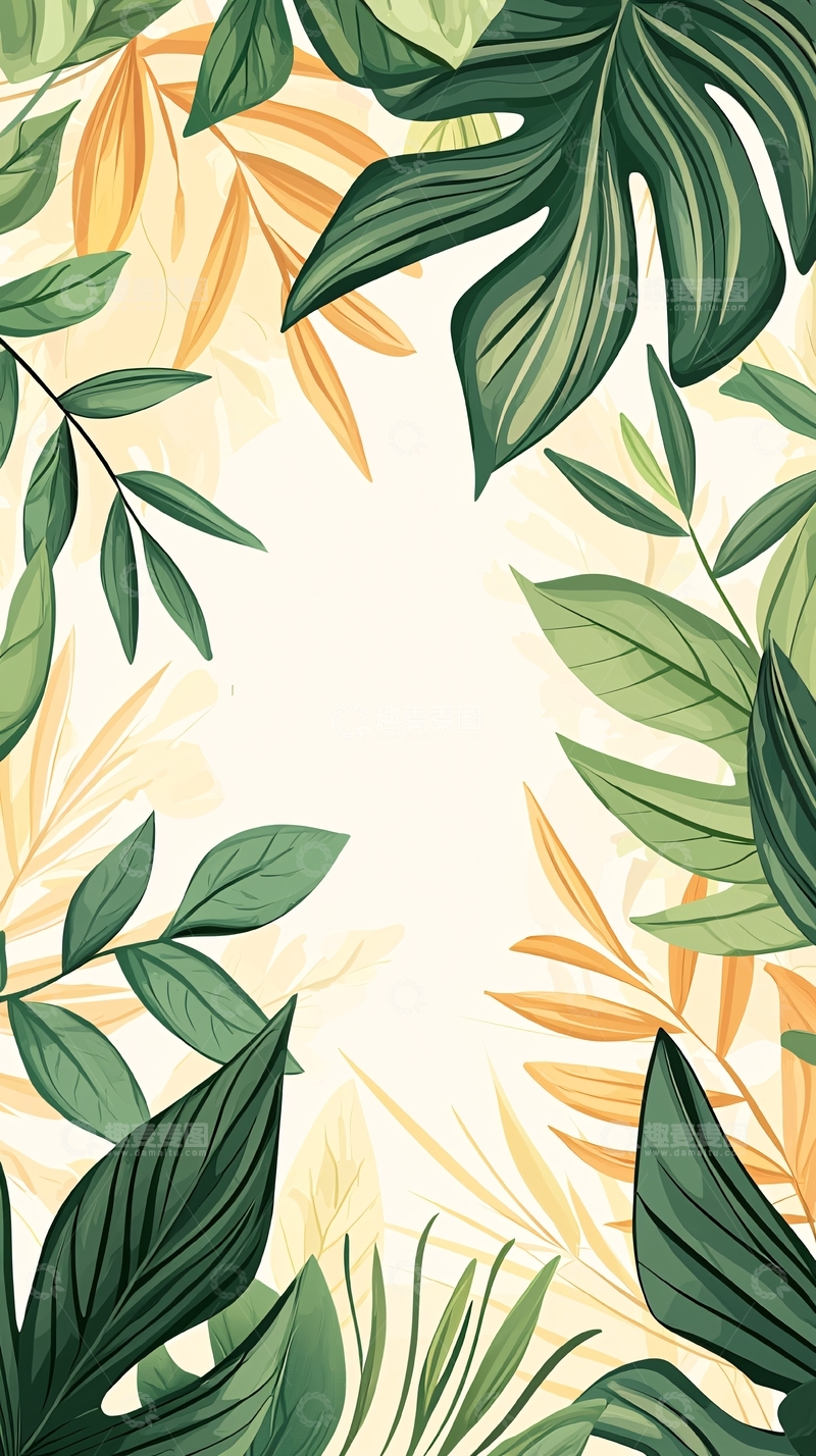 高清大图下载【趣麦麦图】热带植物叶子背景图