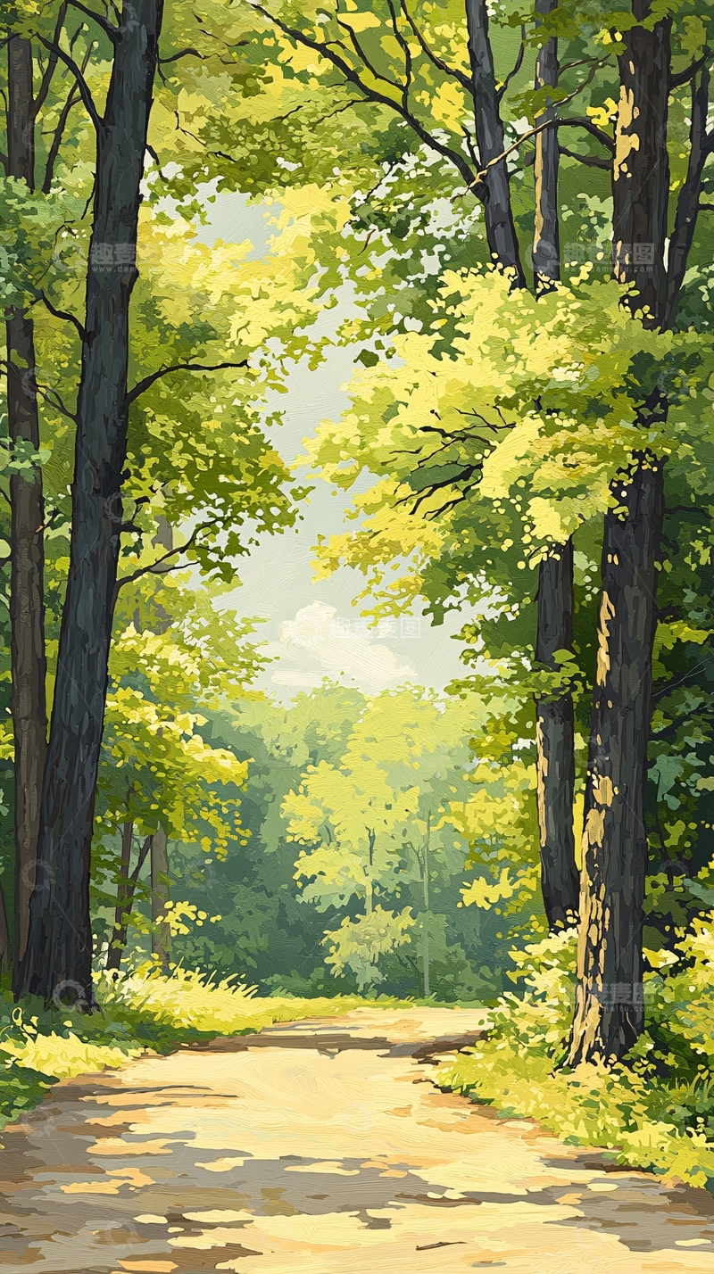 高清大图下载【趣麦麦图】夏日森林小径