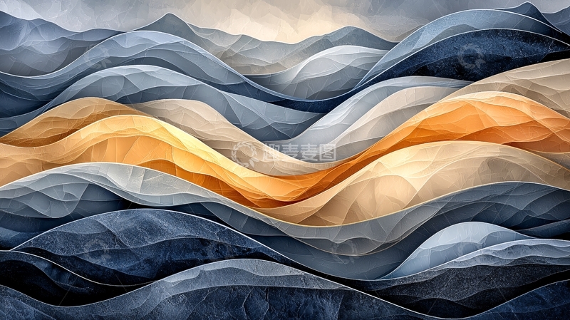 高清大图下载【趣麦麦图】抽象山峦波浪纹理背景
