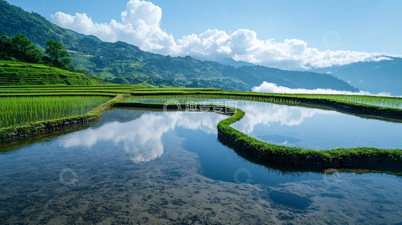 高清大图下载【趣麦麦图】梯田山水风景
