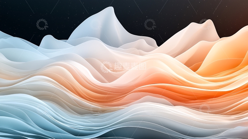 高清大图下载【趣麦麦图】抽象山峰与波浪纹理背景