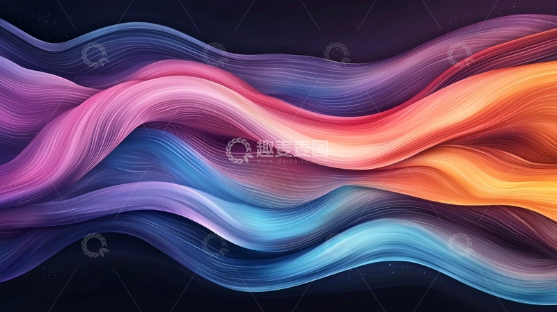 高清大图下载【趣麦麦图】抽象波浪线条背景图