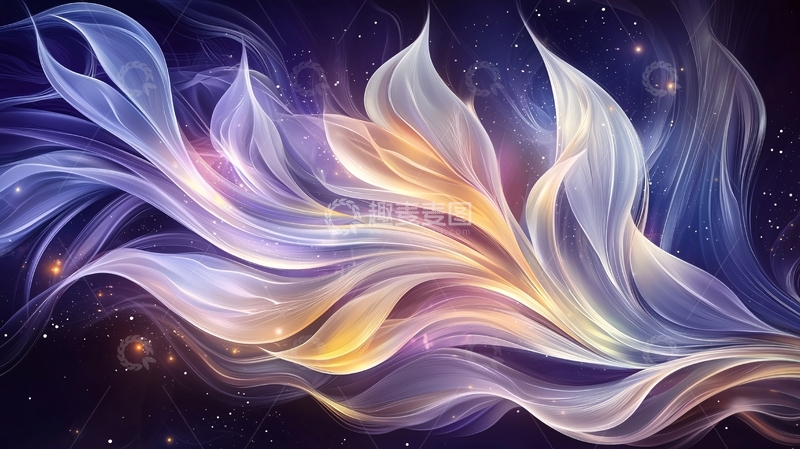 高清大图下载【趣麦麦图】梦幻星空流光艺术背景