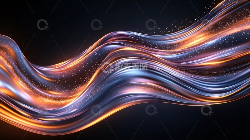 高清大图下载【趣麦麦图】动态流光线条背景素材