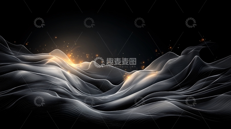 高清大图下载【趣麦麦图】夜空下的波浪形山脉