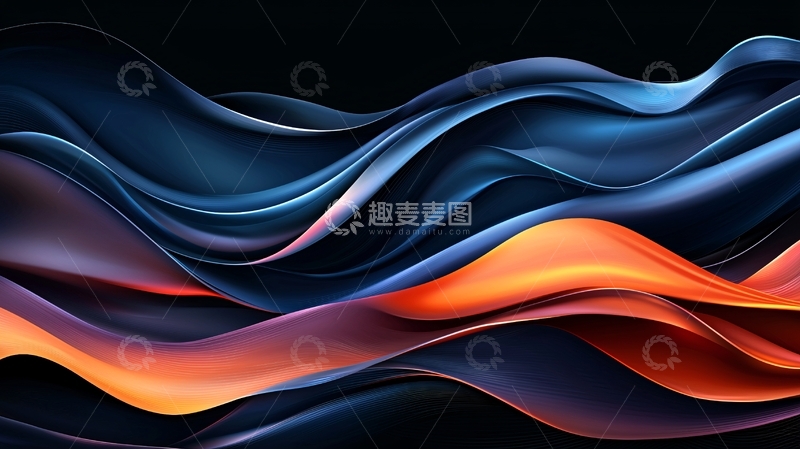 高清大图下载【趣麦麦图】抽象波浪线条艺术背景