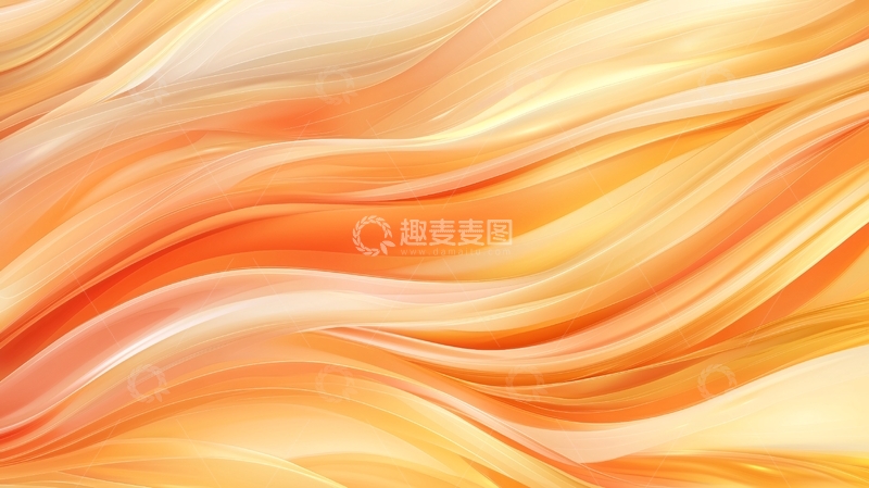 高清大图下载【趣麦麦图】橙色渐变流动线条背景
