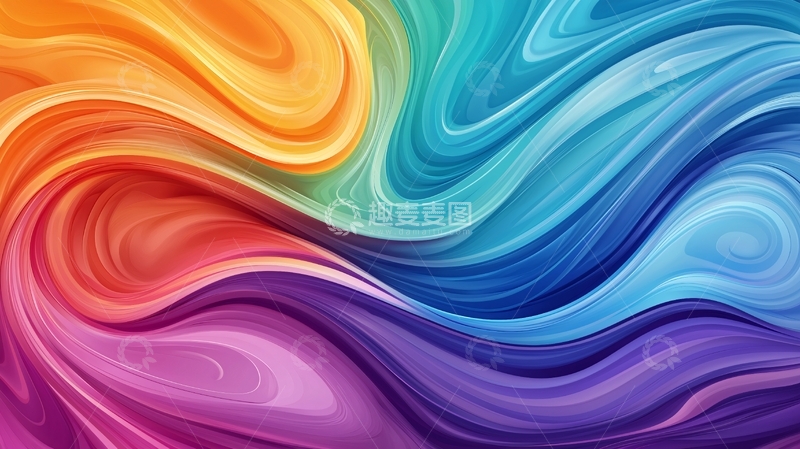 高清大图下载【趣麦麦图】色彩流动抽象艺术背景