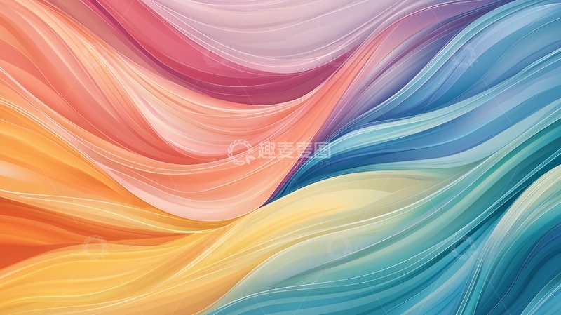 高清大图下载【趣麦麦图】色彩渐变抽象波浪纹理背景