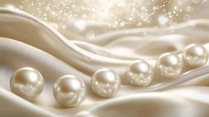 高清大图下载【趣麦麦图】珍珠与丝绸的优雅之美