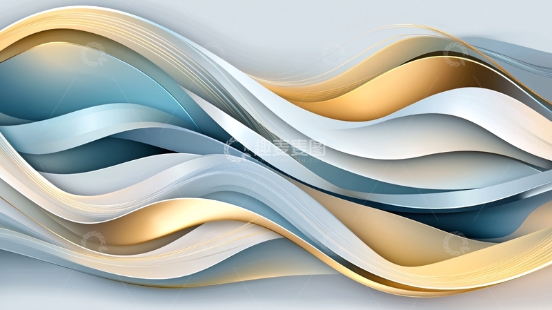 高清大图下载【趣麦麦图】抽象波浪线条艺术背景