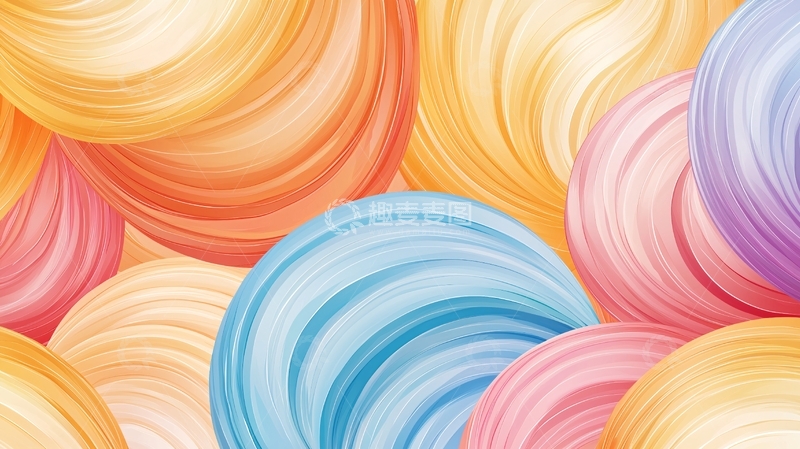 高清大图下载【趣麦麦图】色彩渐变圆环抽象背景