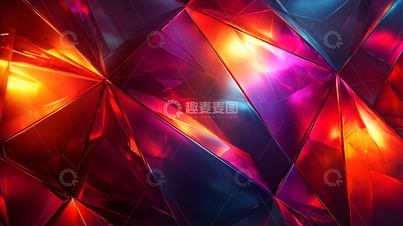 高清大图下载【趣麦麦图】璀璨几何光影抽象背景