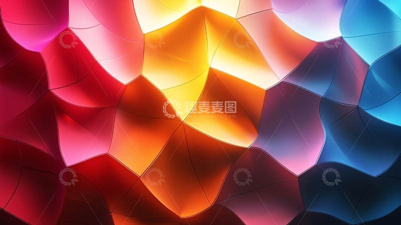高清大图下载【趣麦麦图】抽象几何色彩拼接背景