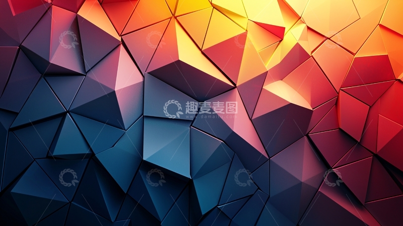 高清大图下载【趣麦麦图】几何抽象三角形背景