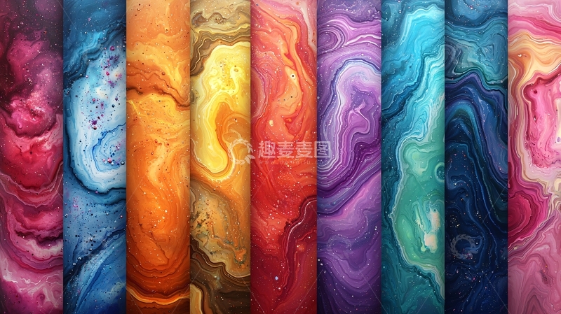 高清大图下载【趣麦麦图】抽象色彩渐变流动纹理背景