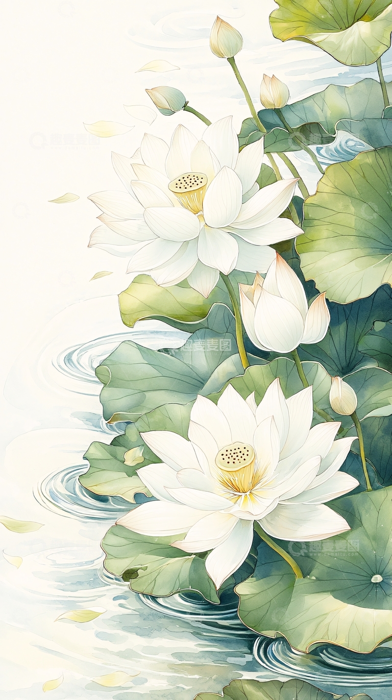 高清大图下载【趣麦麦图】荷花池塘水波荡漾