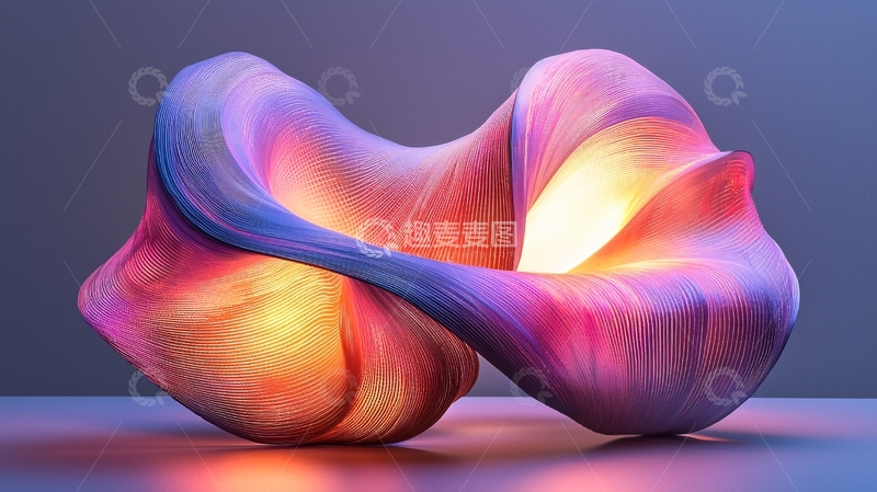 高清大图下载【趣麦麦图】色彩渐变抽象雕塑艺术