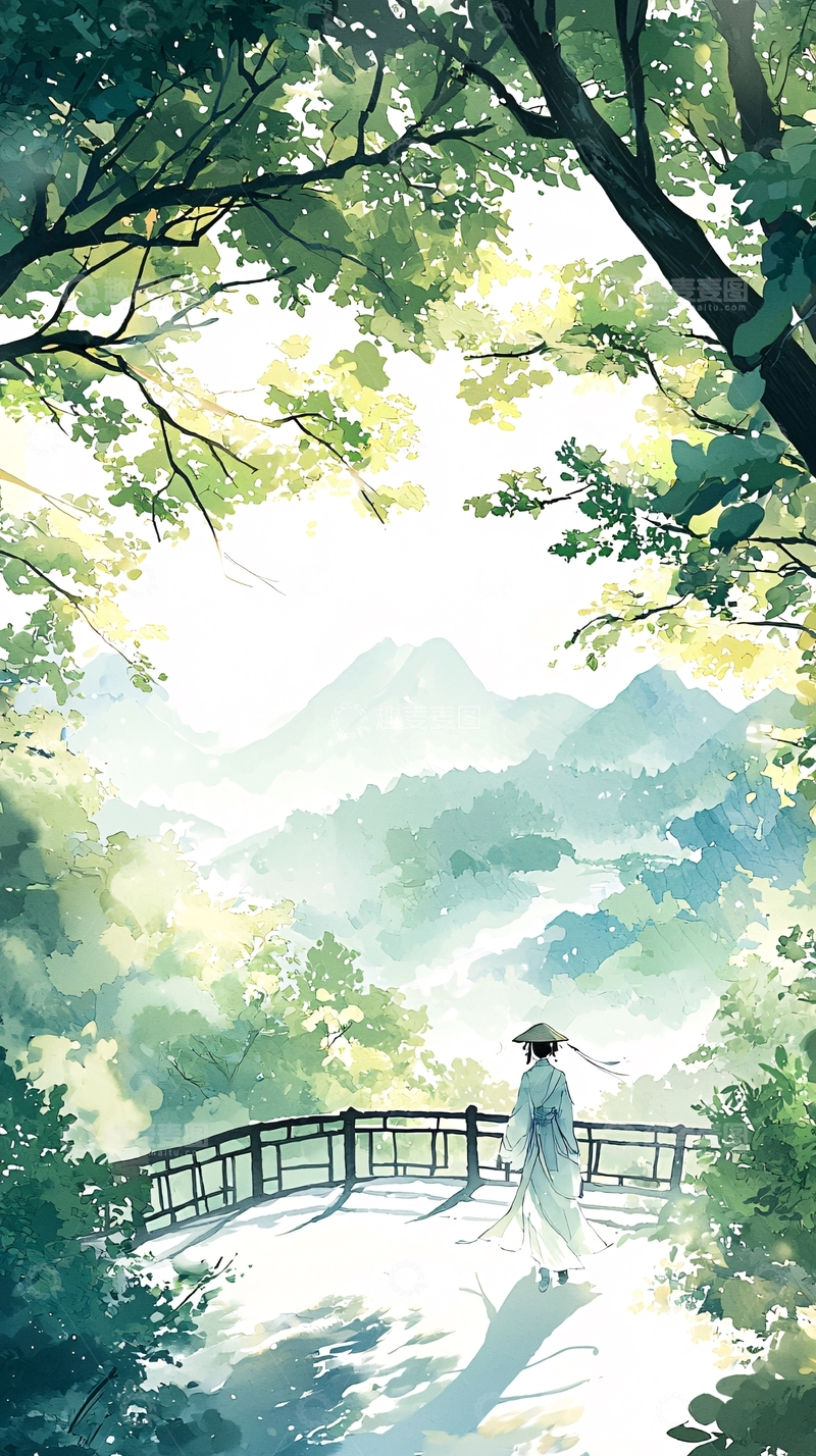 高清大图下载【趣麦麦图】山水间独行者