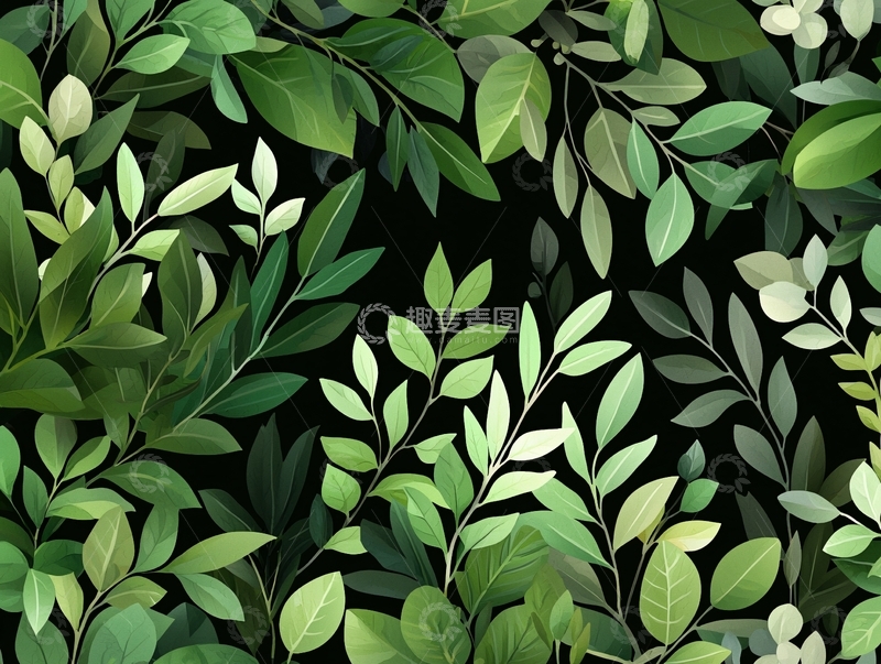 高清大图下载【趣麦麦图】绿色植物背景图案素材