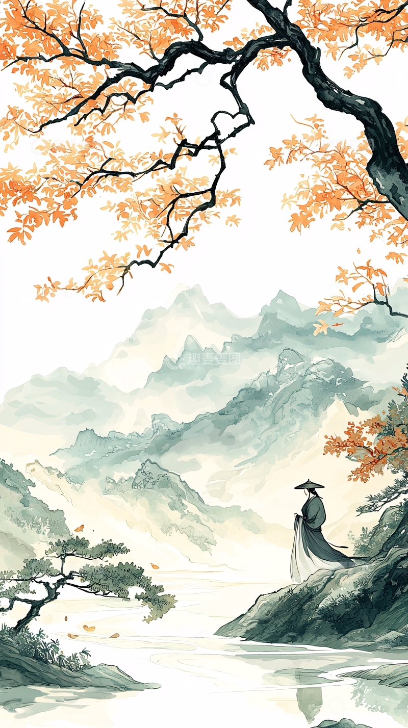 高清大图下载【趣麦麦图】秋日山水图高清图片